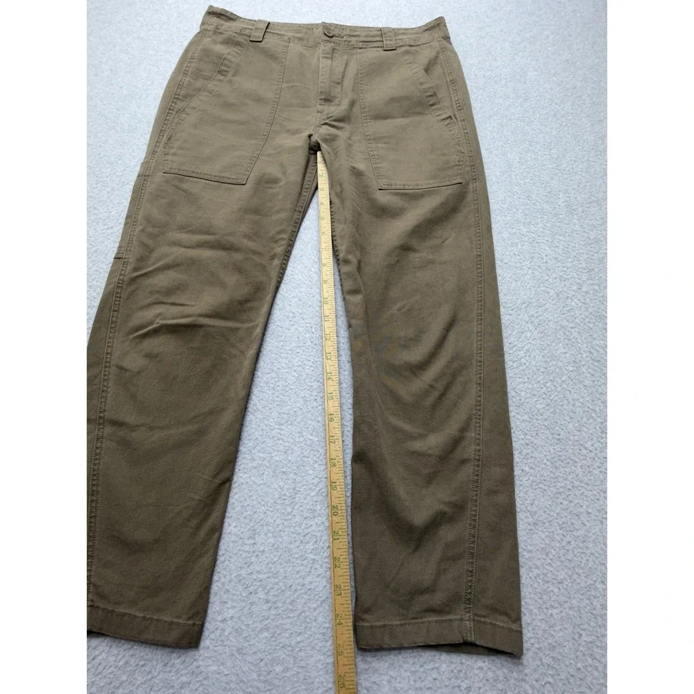 Vince Carpenter Pants Womens 10‎ Green Cropped Straight Leg Stretch Twill Casual